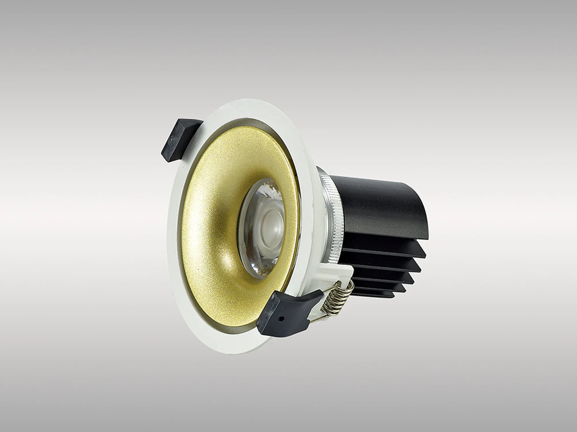 Bolor 9 Tridonic Powered 9W 3000K 840lm 36° CRI>90 LED Engine White/Gold Fixed Recessed Spotlight, IP20 DM202033  Dlux Bolor 9